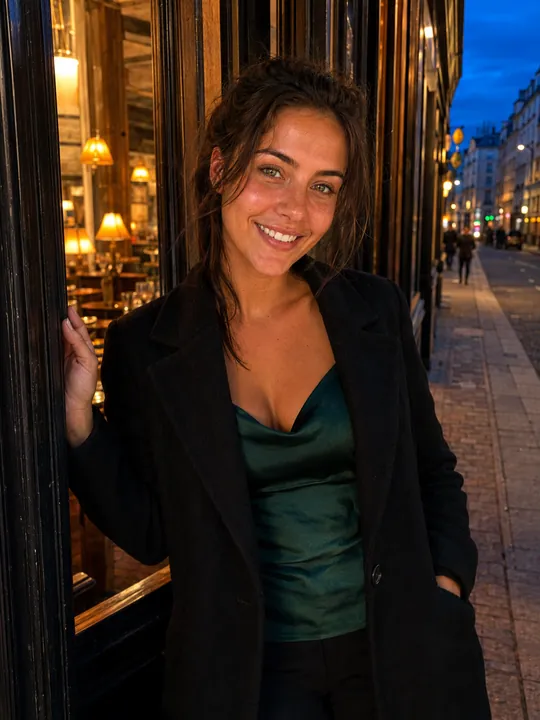 Café at blue hour — illustrative preview